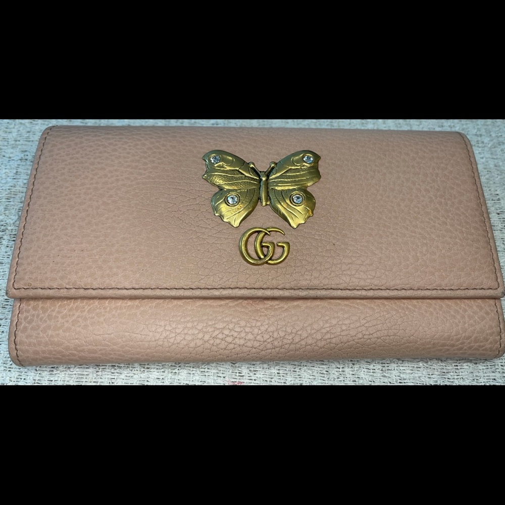 Gucci Blush Marmont Clutch Butterfly  Wallet